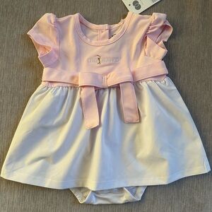 The Players Pink and White Baby Dress with Bow